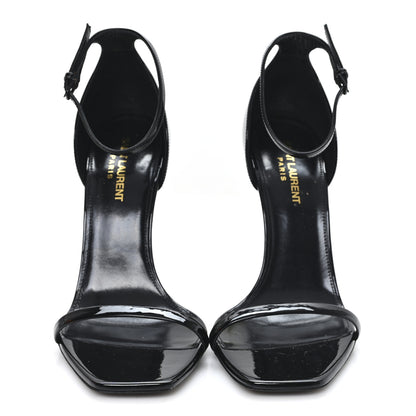 Saint Laurent Patent Calfskin Opyum 110 Sandals 39.5 Black Gold 2 of 9