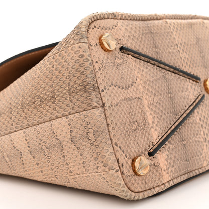 Valentino Garavani Snakeskin Small Demilune Double Handle Satchel Beige 8 of 14