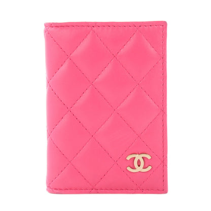 Chanel Lambskin Quilted CC Card Holder Fuchsia 1 of 7