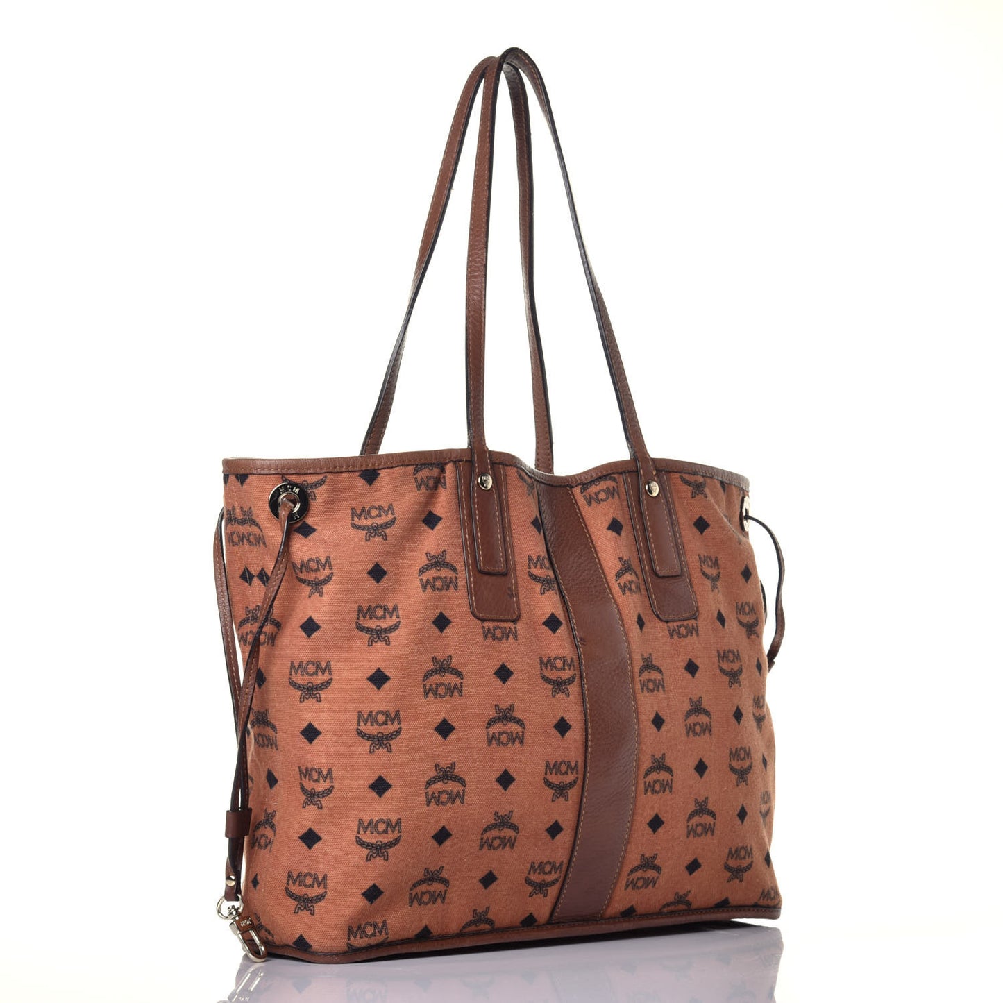 X Patricia Fields Visetos Medium Liz Reversible Shopper Tote Cognac