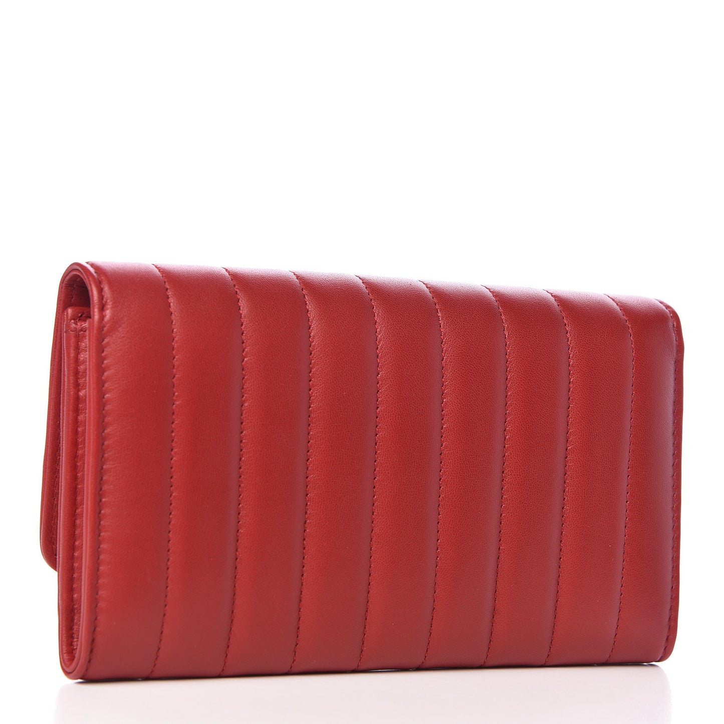 Lambskin Matelasse Monogram Large Vicky Continental Wallet Rouge Eros