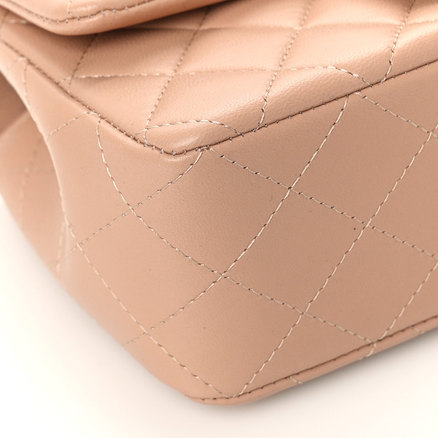 Chanel Lambskin Quilted Mini Top Handle Rectangular Flap Beige 8 of 9