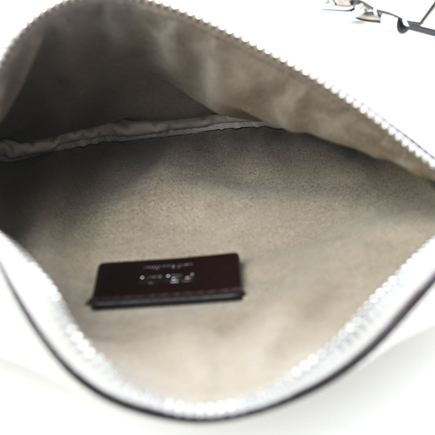 Vitello Grace Light Logo Embossed Small Belt Bag White Ice