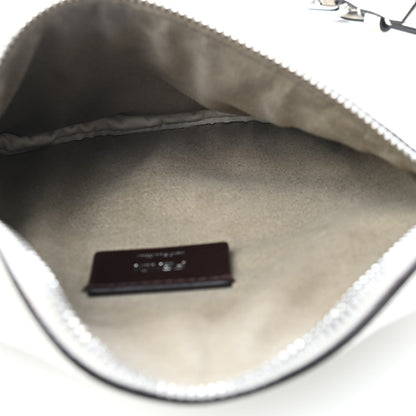 Fendi Vitello Grace Light Logo Embossed Small Belt Bag White Ice 5 of 9