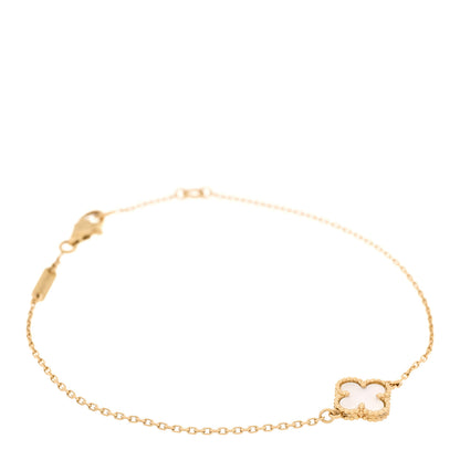 Van Cleef & Arpels 18K Yellow Gold Mother of Pearl Sweet Alhambra Bracelet 1 of 7