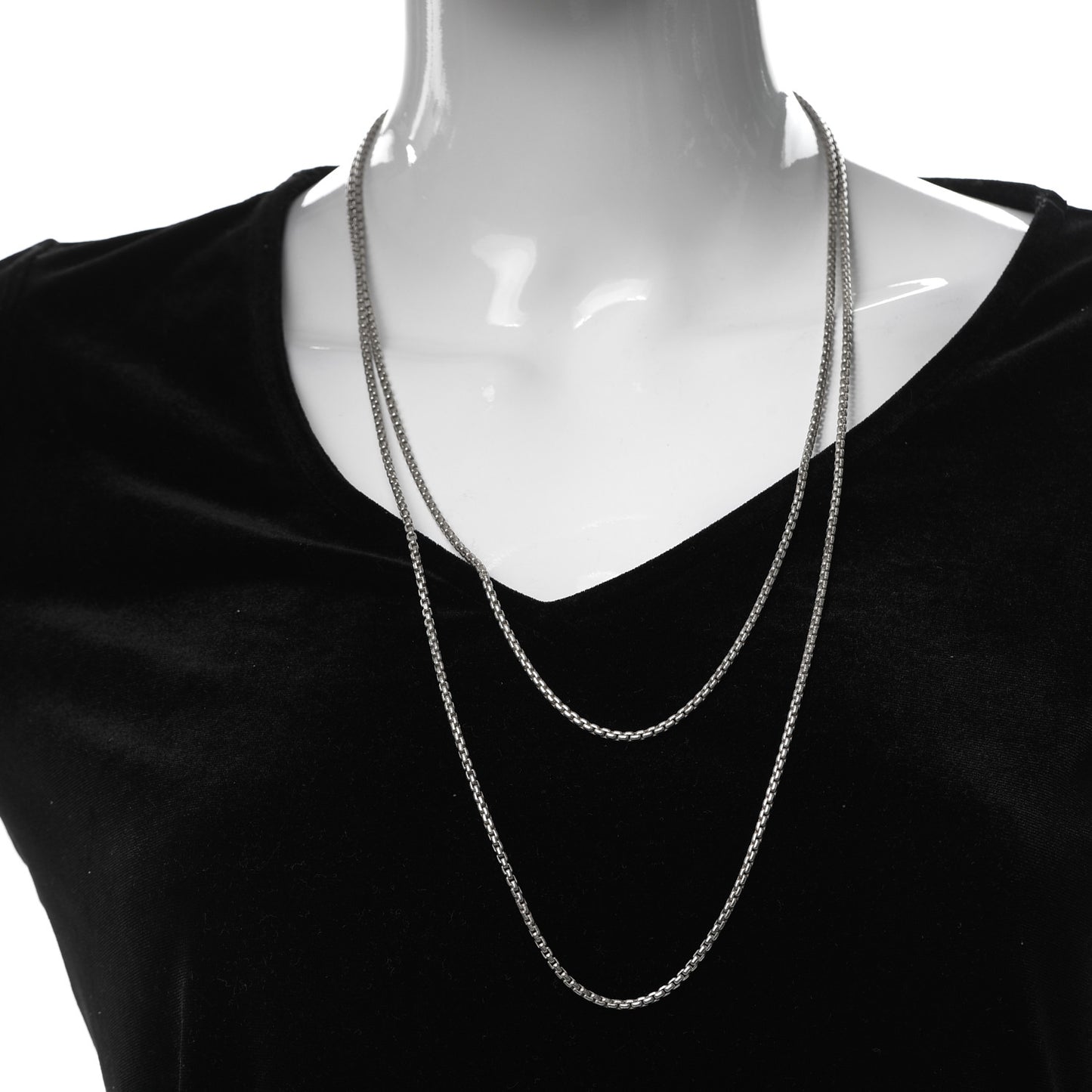 Sterling Silver 14K Yellow Gold 2.7mm Box Chain Necklace 54"