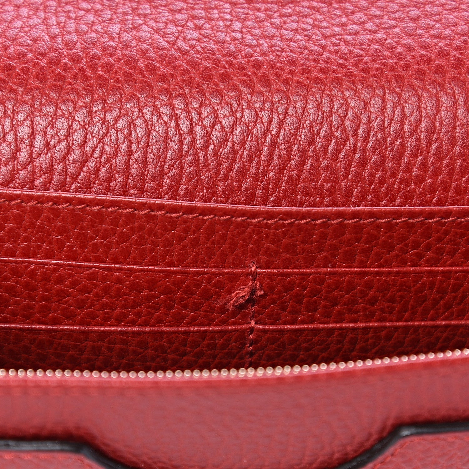 Gucci Dollar Calfskin Mini GG Marmont Chain Wallet Hibiscus Red 6 of 9
