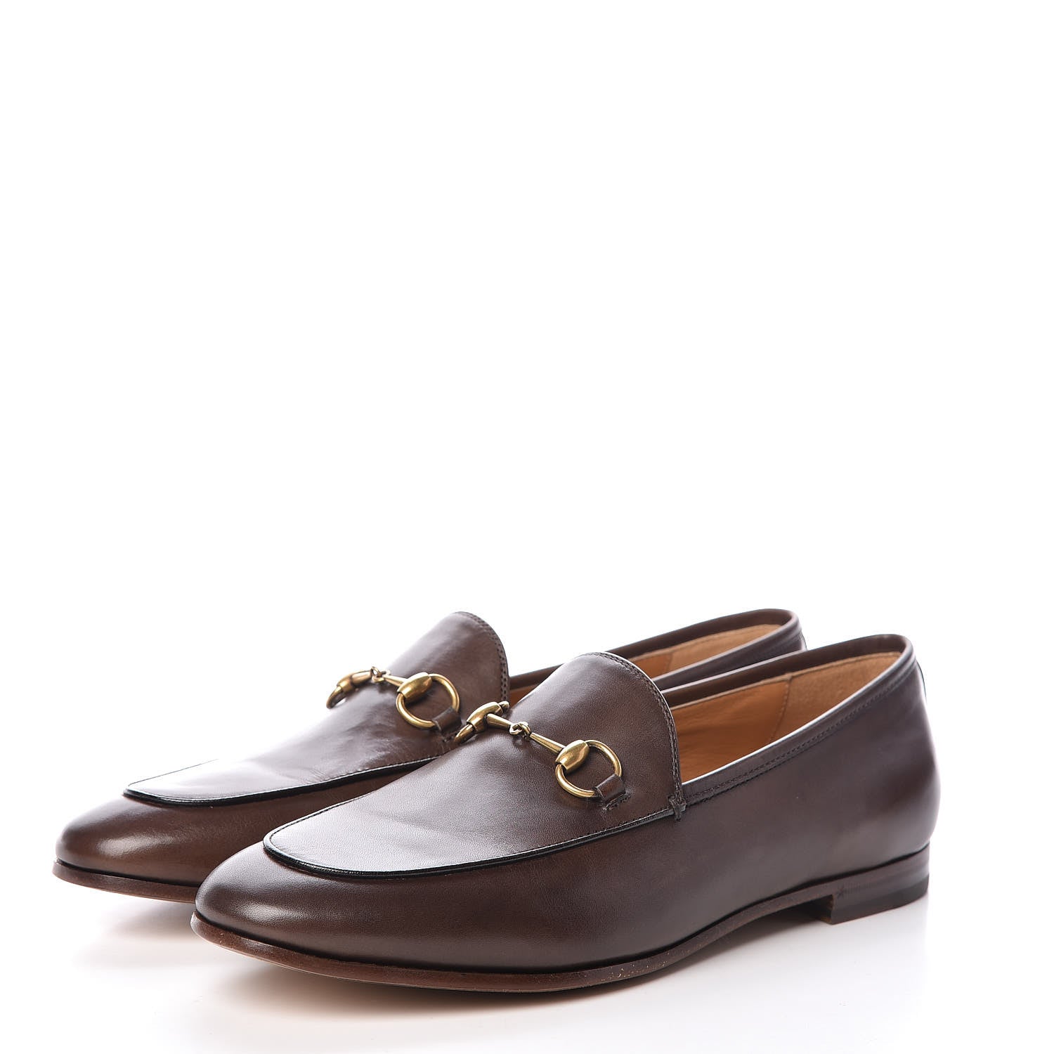 Gucci Calfskin Womens Jordaan Loafers 39 Fondente Brown 3 of 8