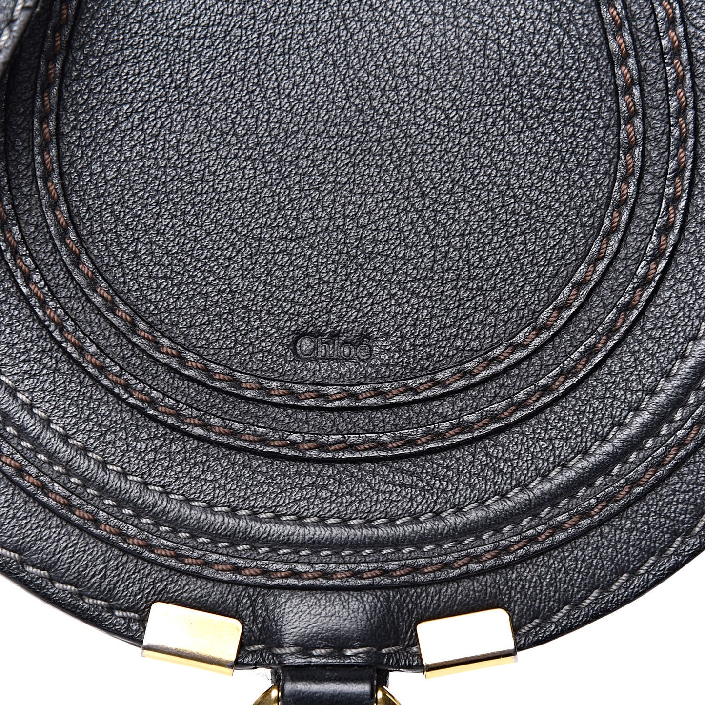 Calfskin Mini Marcie Round Crossbody Bag Black