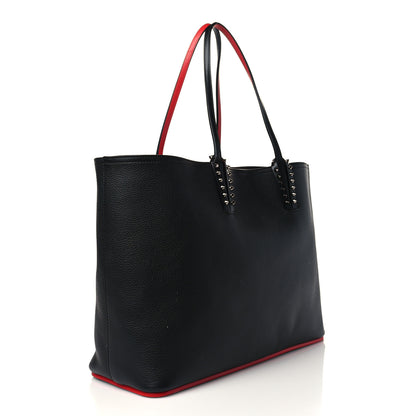 Christian Louboutin Calfskin Spikes East West Cabata Tote Black 4 of 11
