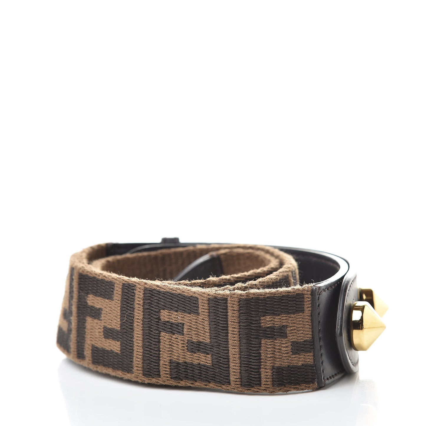 Ribbon Vitello Century FF 1974 Studded Strap You Fango Marrone Ebano