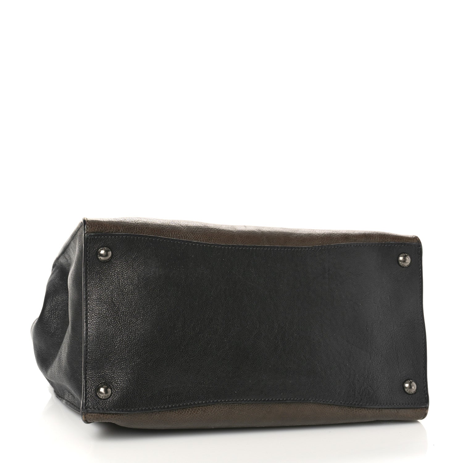 Prada Glace Calfskin Zip Tote Moro Black 4 of 12