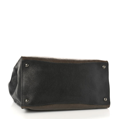 Prada Glace Calfskin Zip Tote Moro Black 4 of 12