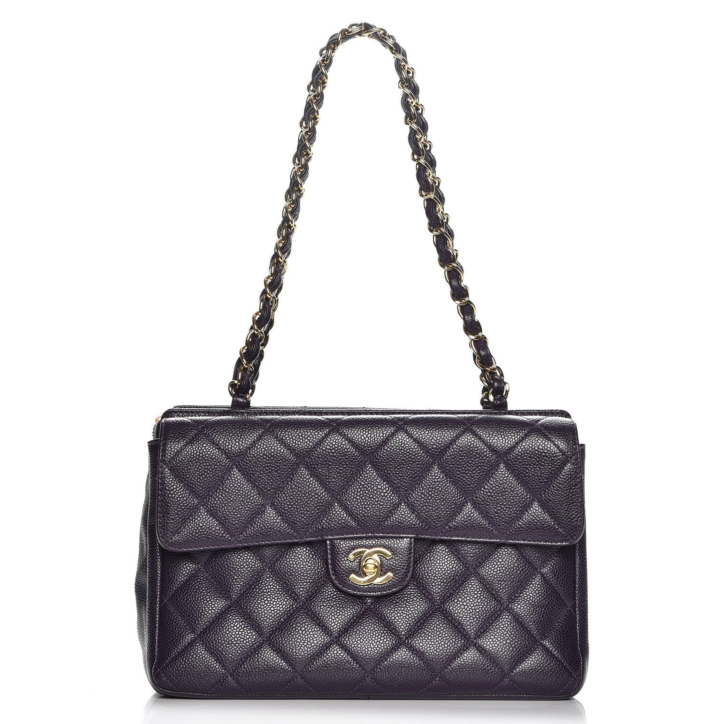 Caviar Quilted Camera Case Purple