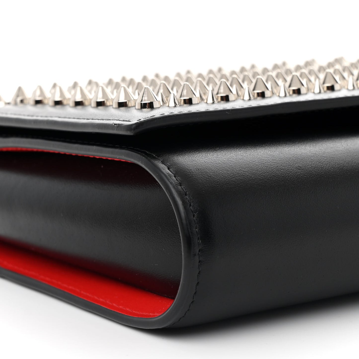 Calfskin Paris Spikes Paloma Clutch Black