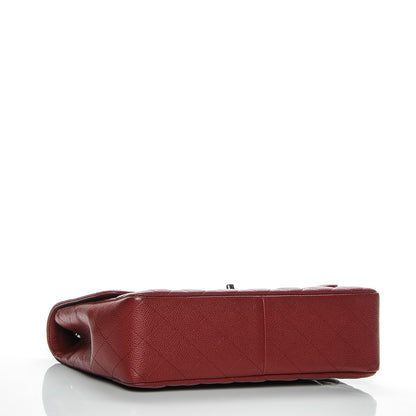 Chanel Caviar Quilted Jumbo Single Flap Dark Red 4 of 9