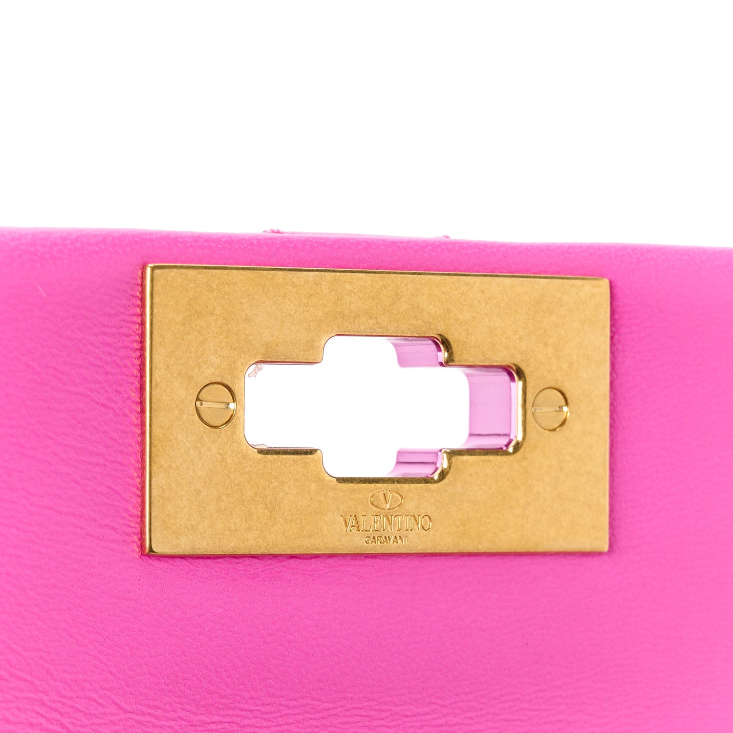 Valentino Garavani Nappa Lacquer Monochrome Small Roman Stud Shoulder Bag Pink PP 6 of 10