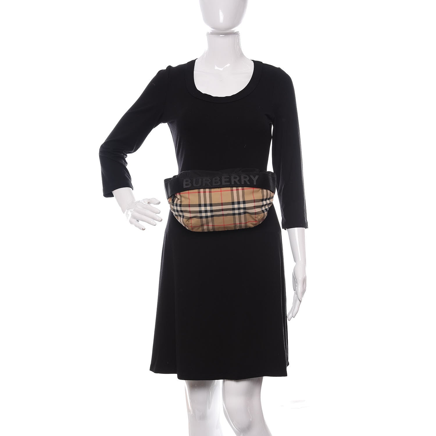 Burberry Nylon Vintage Check Sonny Bum Bag Archive Beige Black 2 of 9
