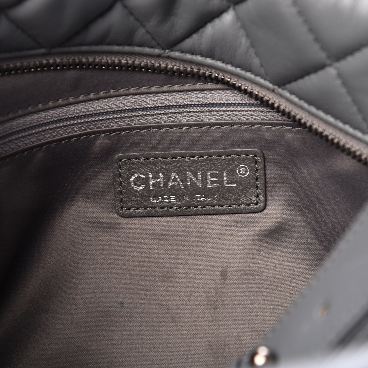 Lambskin Quilted Shoulder Bag Grey