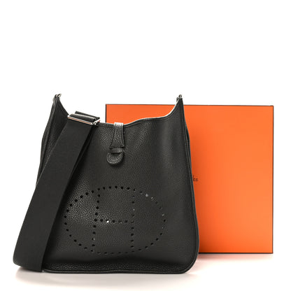 Hermes Taurillon Clemence Evelyne III PM Plomb 10 of 10