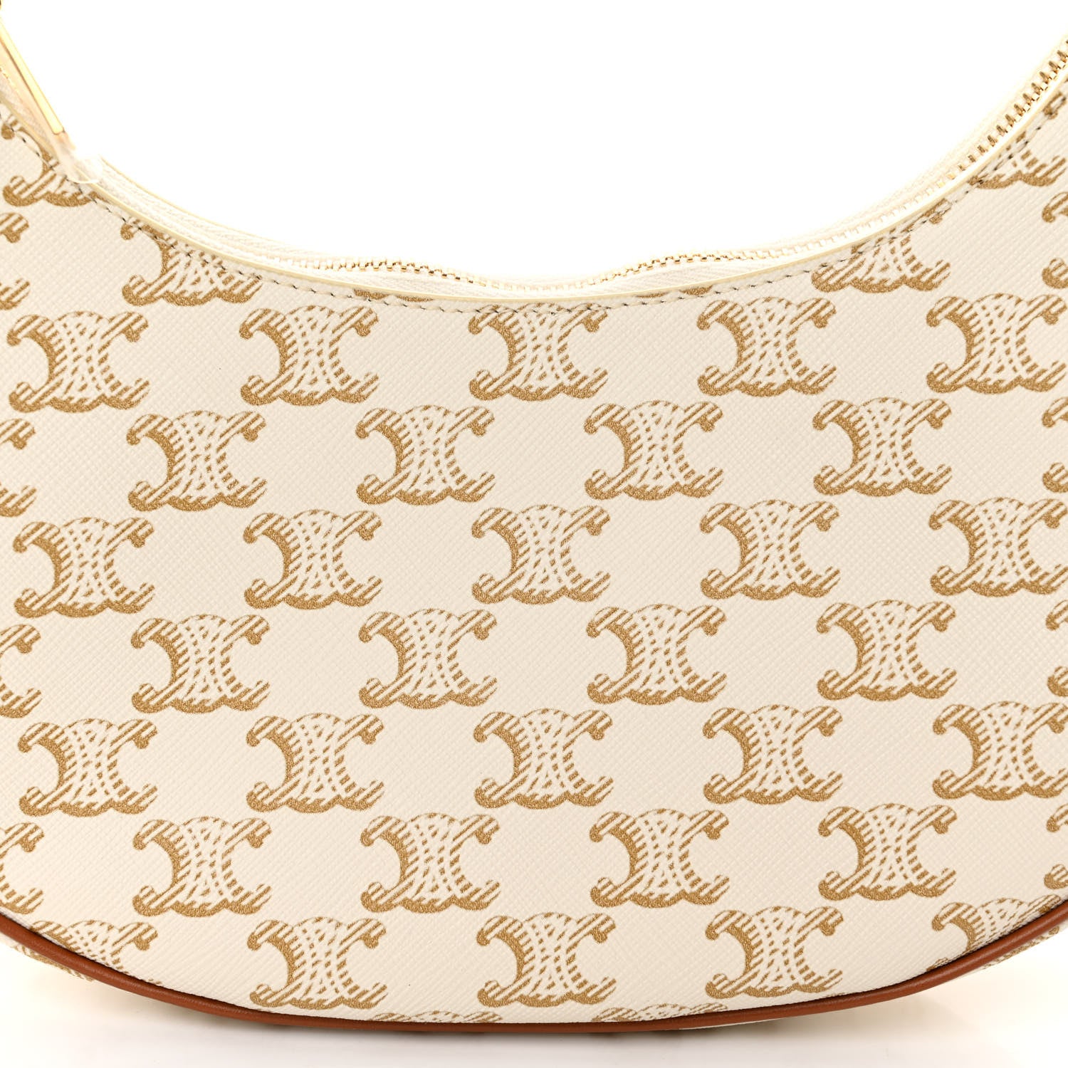 Celine Canvas Calfskin Ava Triomphe Shoulder Bag White 7 of 10