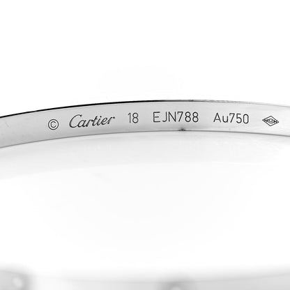 Cartier 18K White Gold Small LOVE Bracelet 18 6 of 8