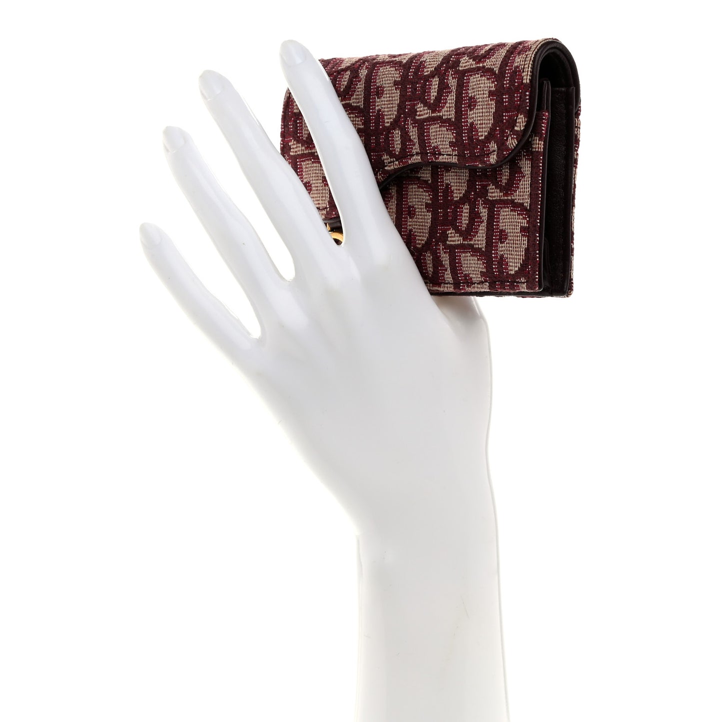 Oblique Saddle Card Holder Bordeaux