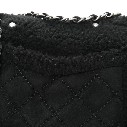 Chanel Shearling Lambskin Pearl Flap Black 12 of 13