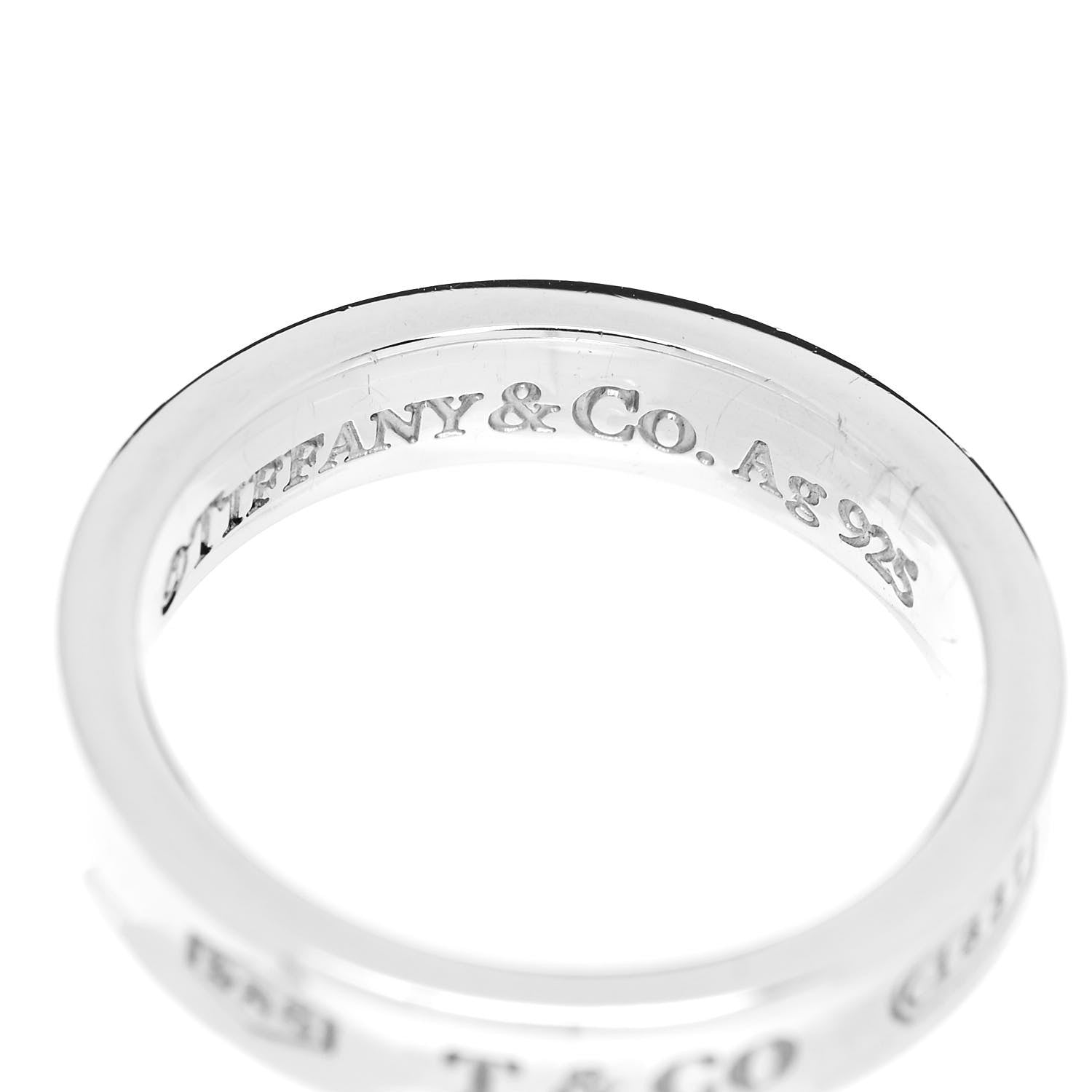 Tiffany Sterling Silver Narrow 1837 Band Ring 50 5.5 4 of 5