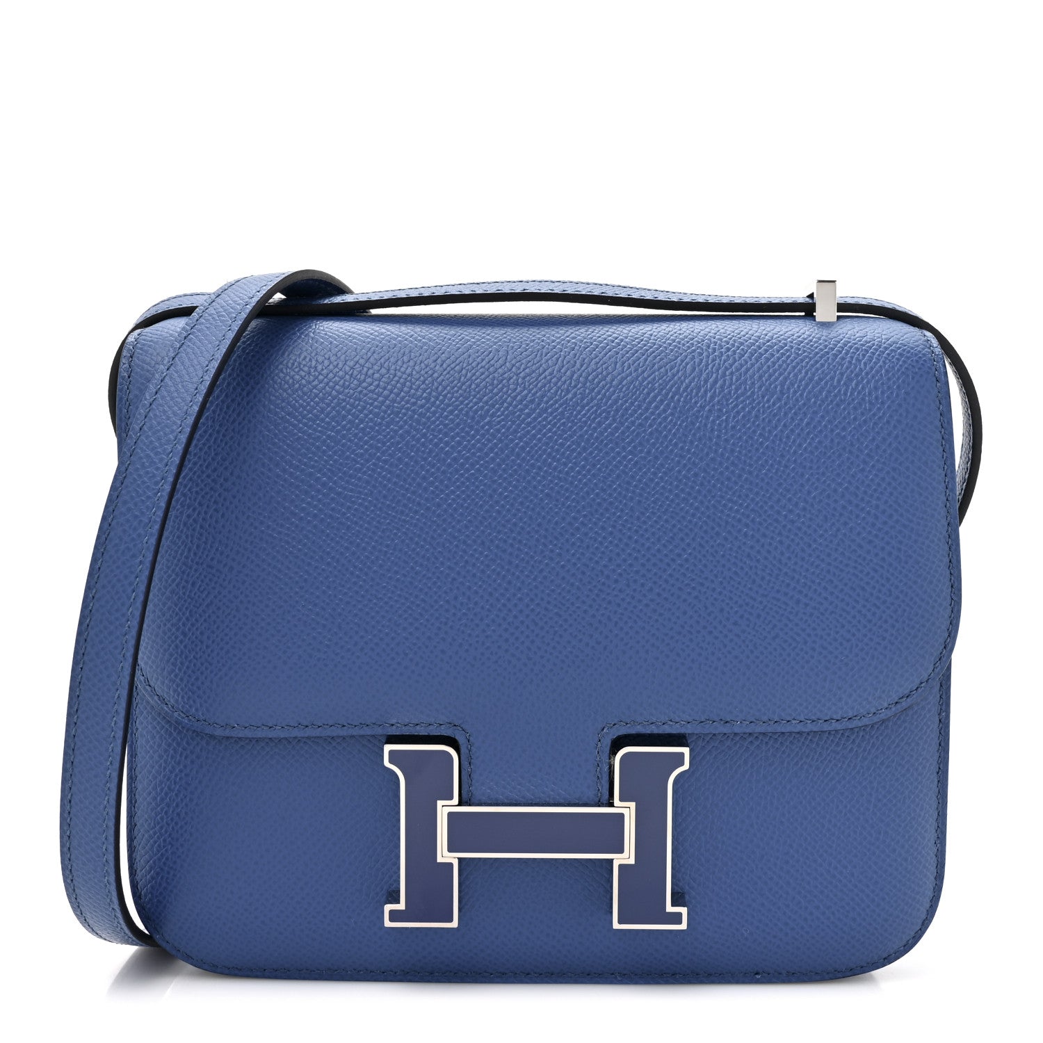 Hermes Epsom Enamel Constance 18 Bleu France 1 of 11