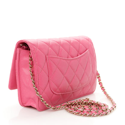 Chanel Caviar Quilted Wallet on Chain WOC Pink 3 of 11