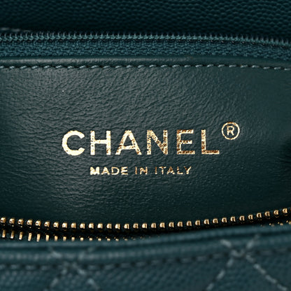 Chanel Caviar Lizard Quilted Small Coco Handle Flap Dark Turquoise 6 of 10