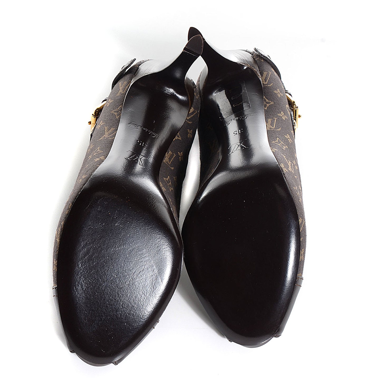 Monogram Idylle Barbara Open Toe Pumps 35 Fusain