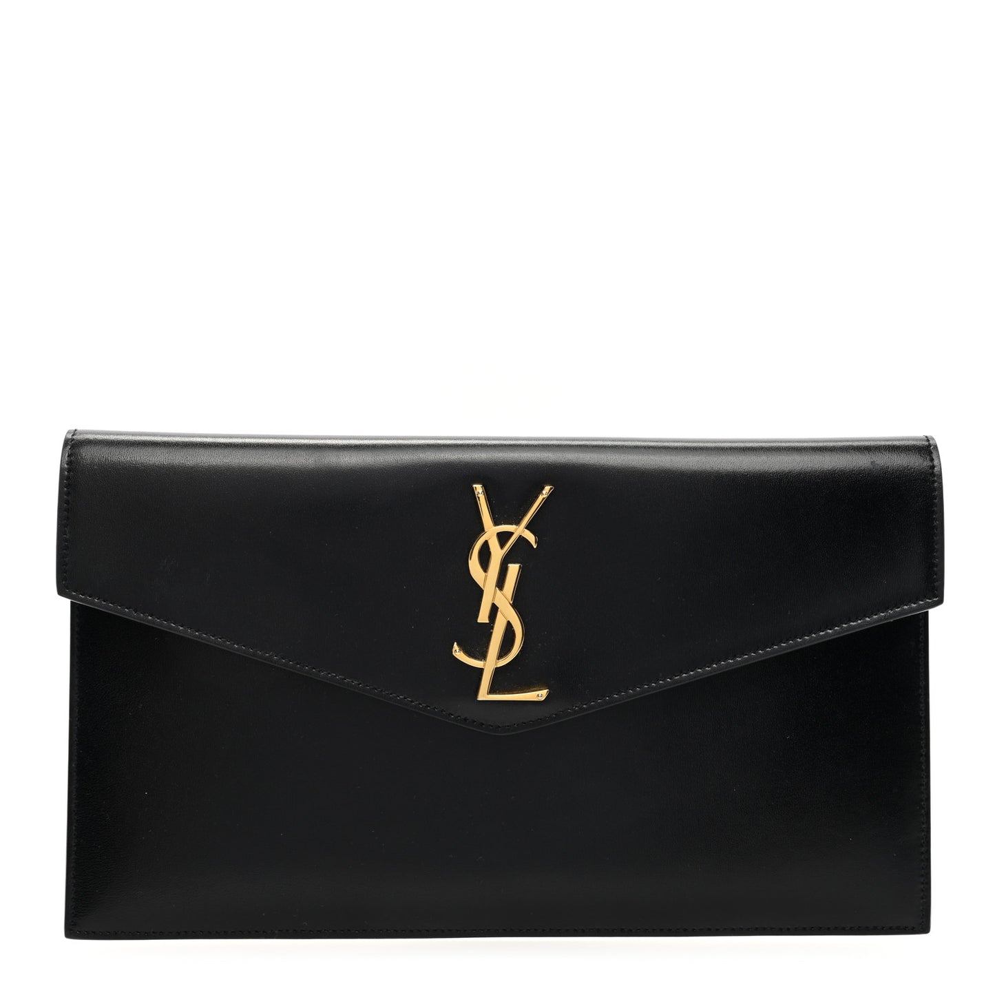 Smooth Shiny Calfskin Monogram Uptown Pouch Black