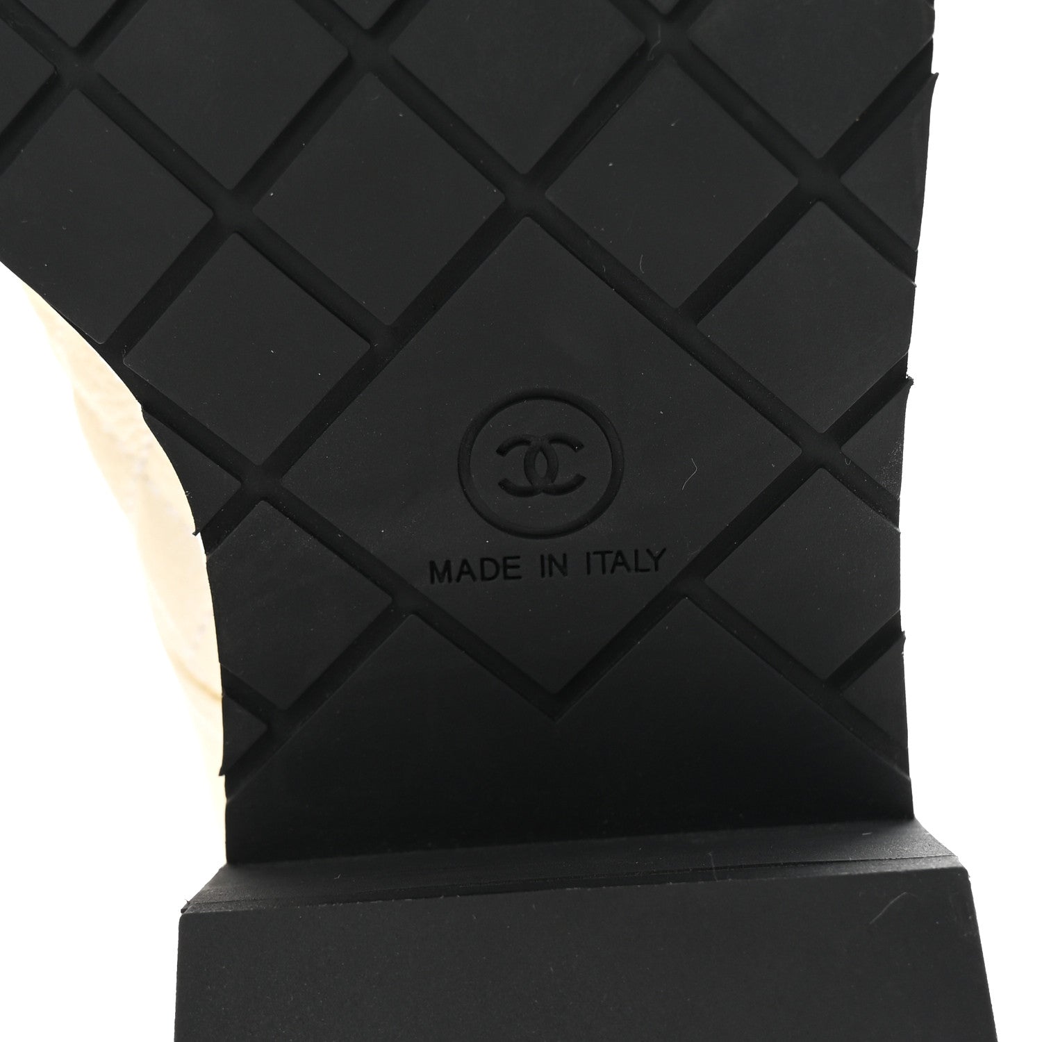 Chanel Pearly Calfskin Patent Calfskin Quilted Lace Up Boots 37 White Light Gray Black 7 of 9