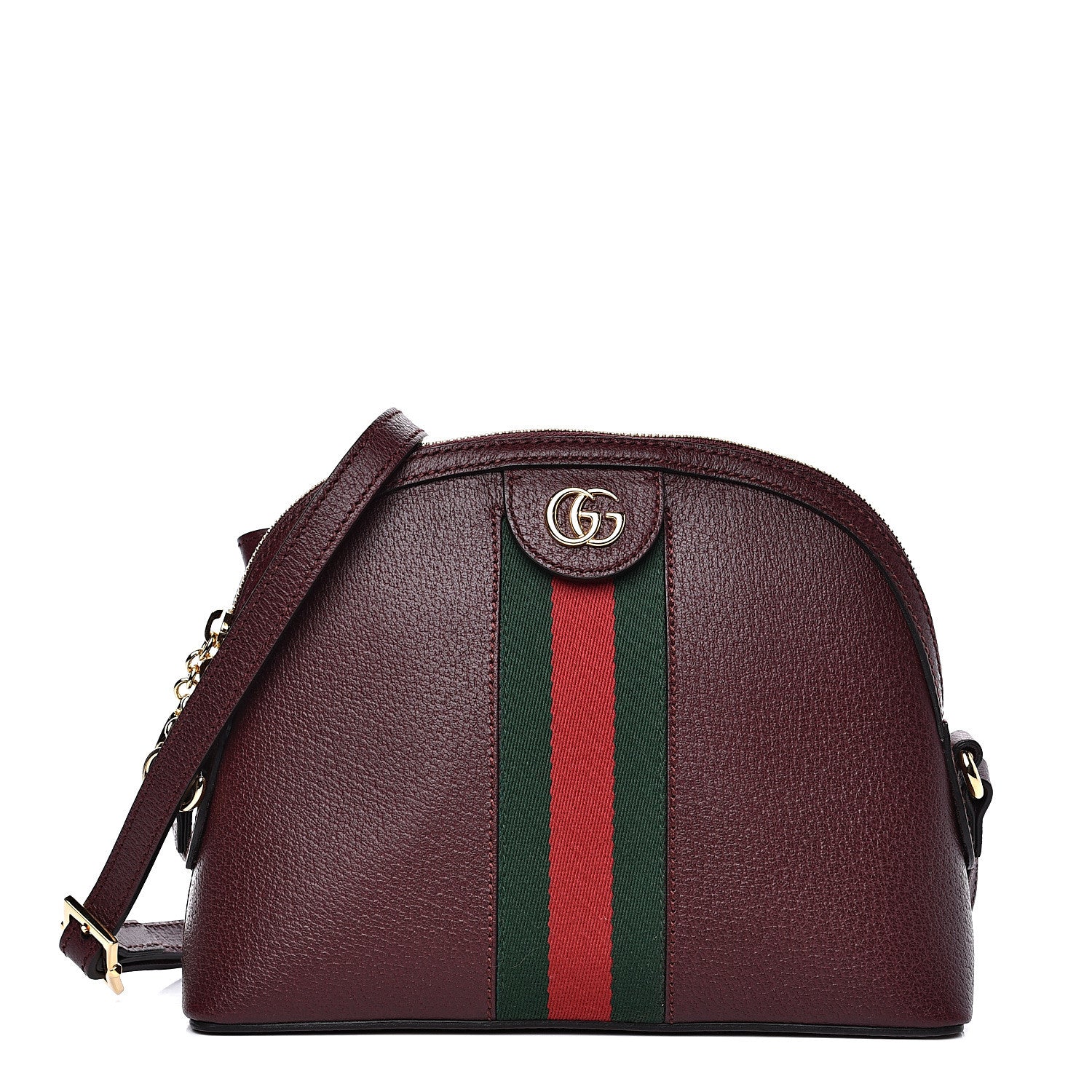 Gucci Textured Calfskin Web Small Ophidia Dome Shoulder Bag Vintage Bordeaux 1 of 10