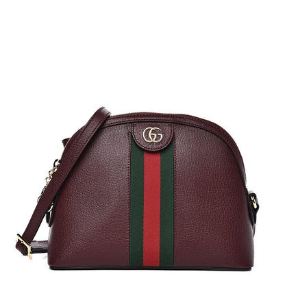 Gucci Textured Calfskin Web Small Ophidia Dome Shoulder Bag Vintage Bordeaux 1 of 10
