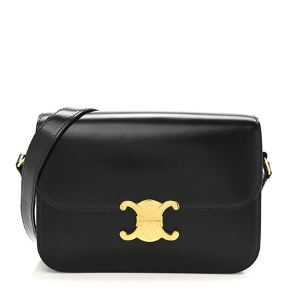 Celine Shiny Calfskin Medium Triomphe Black 1 of 12