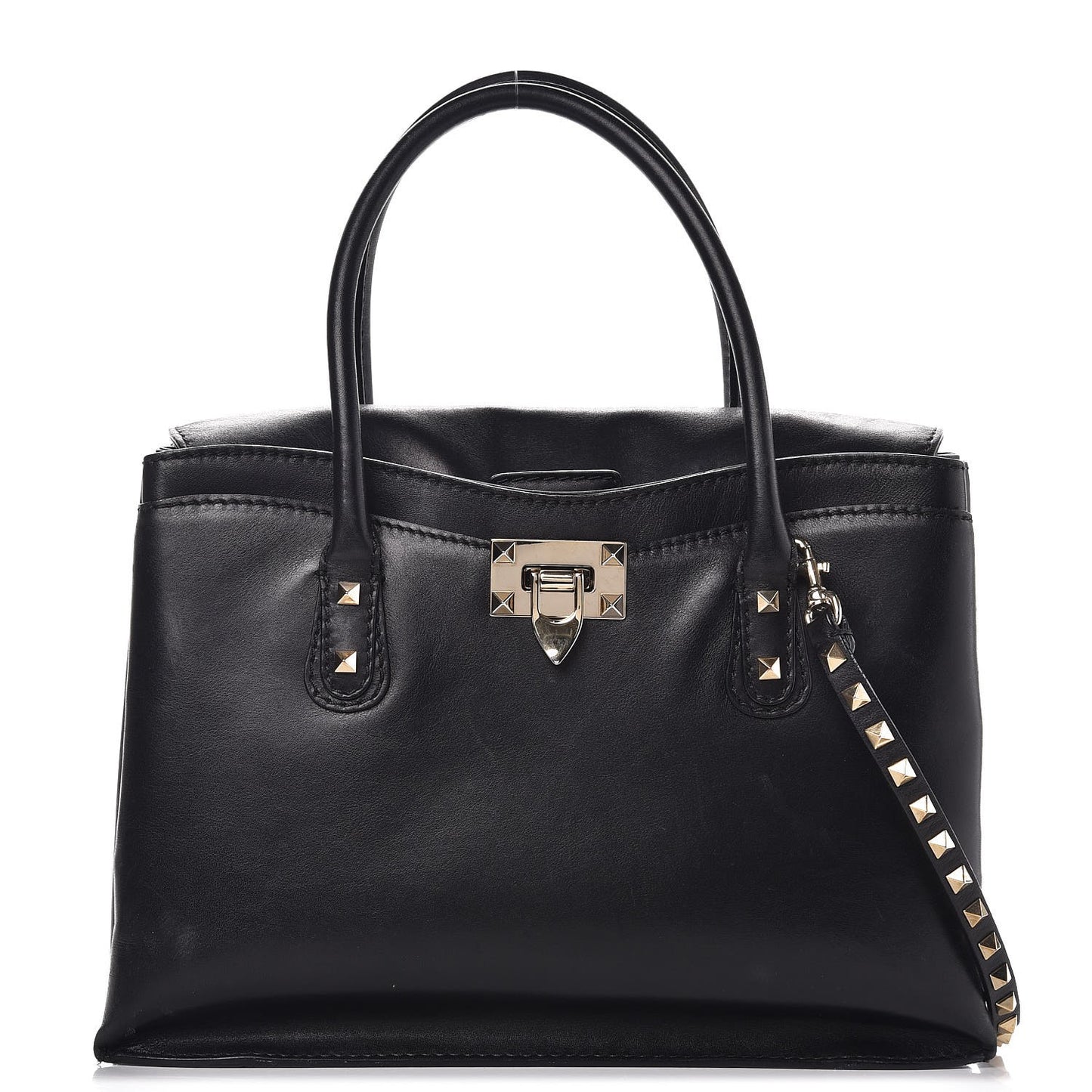 Vitello Rockstud Accordion Satchel Black