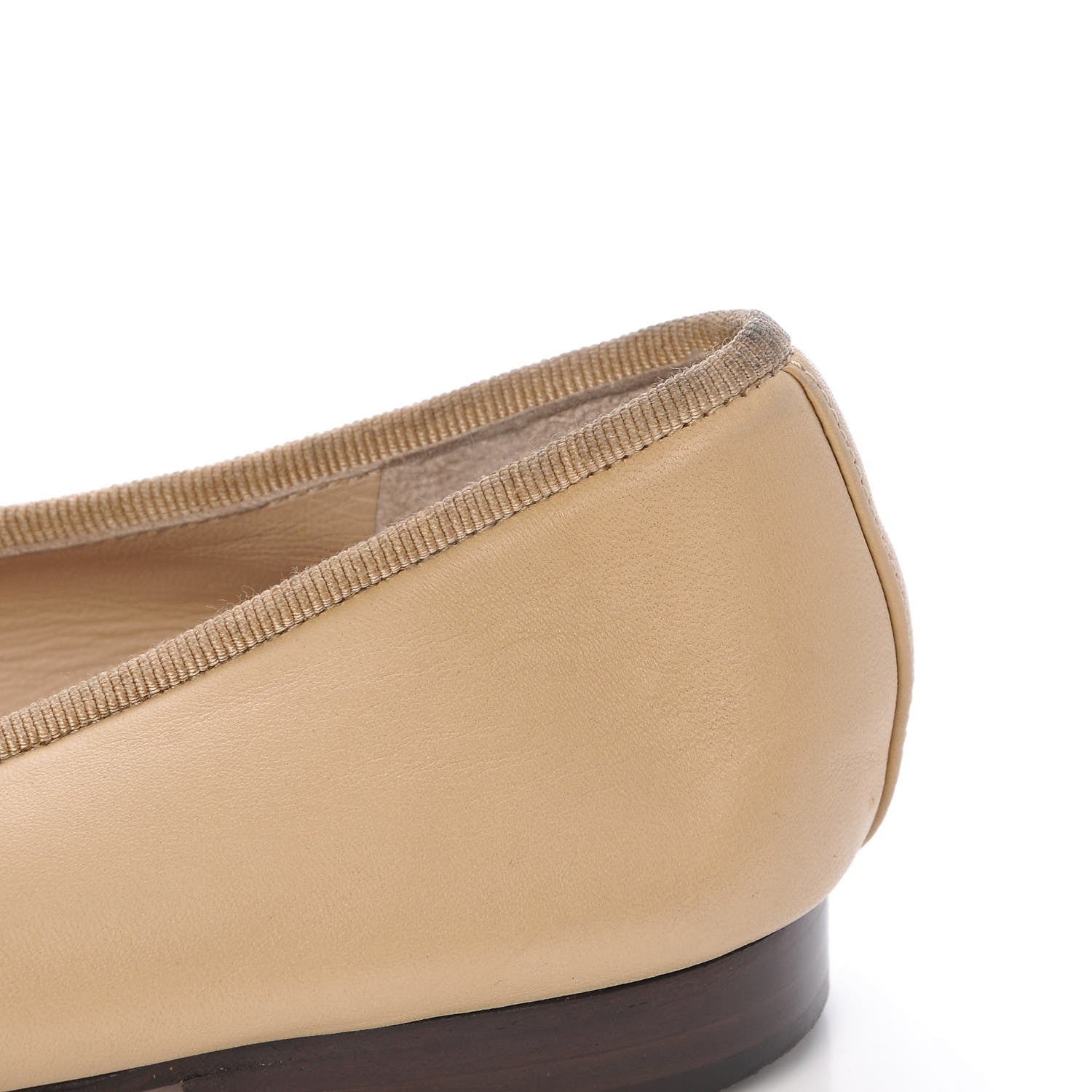 Chanel Lambskin Cap Toe Ballerina Flats 36.5 Beige Black 11 of 22
