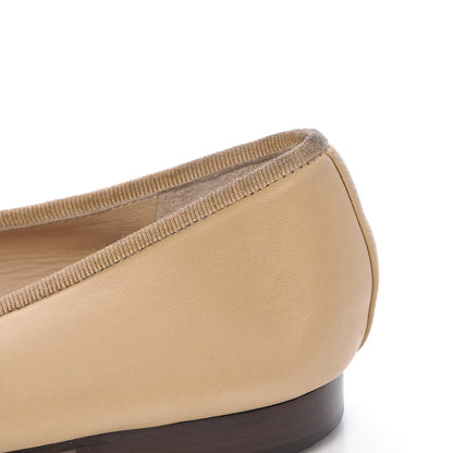 Chanel Lambskin Cap Toe Ballerina Flats 36.5 Beige Black 11 of 22