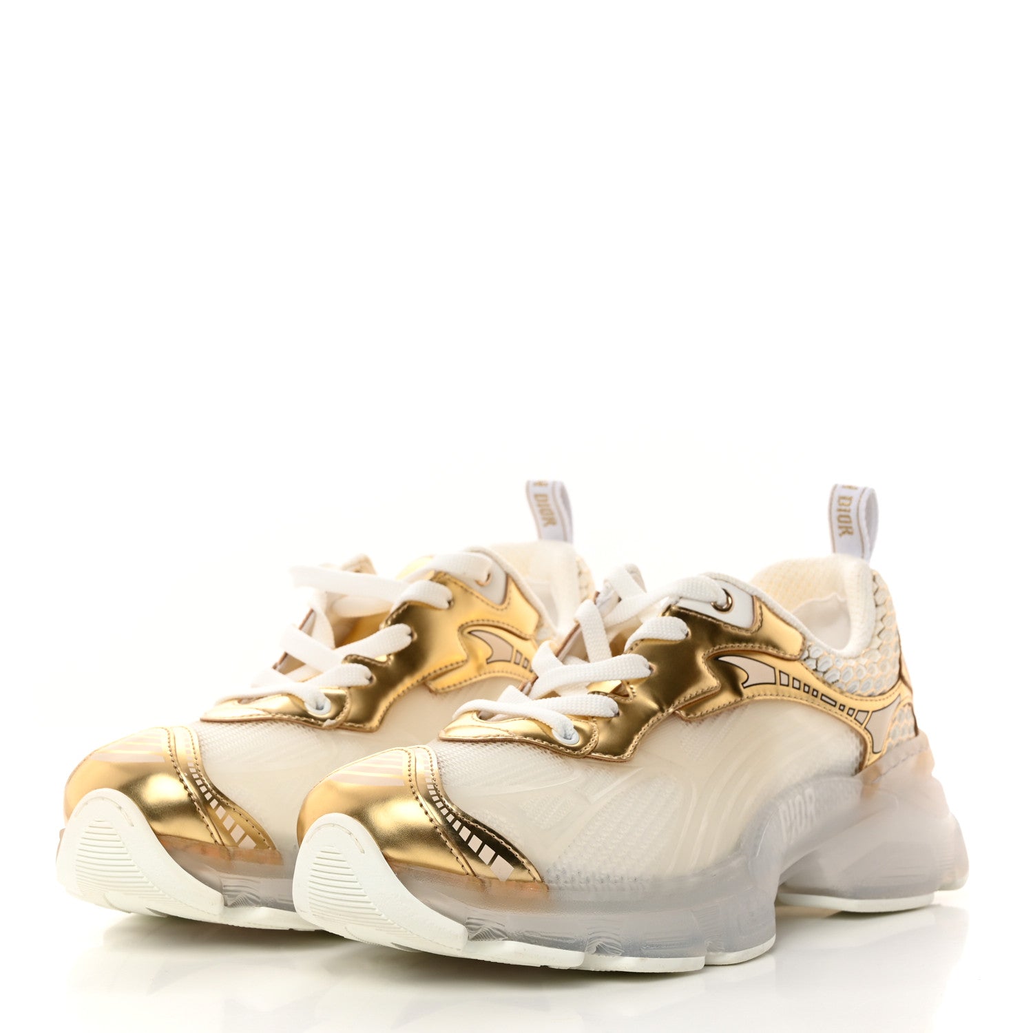 Christian Dior Matte Technical Fabric Mesh Dior Vibe Sneakers 39.5 White Gold 3 of 9