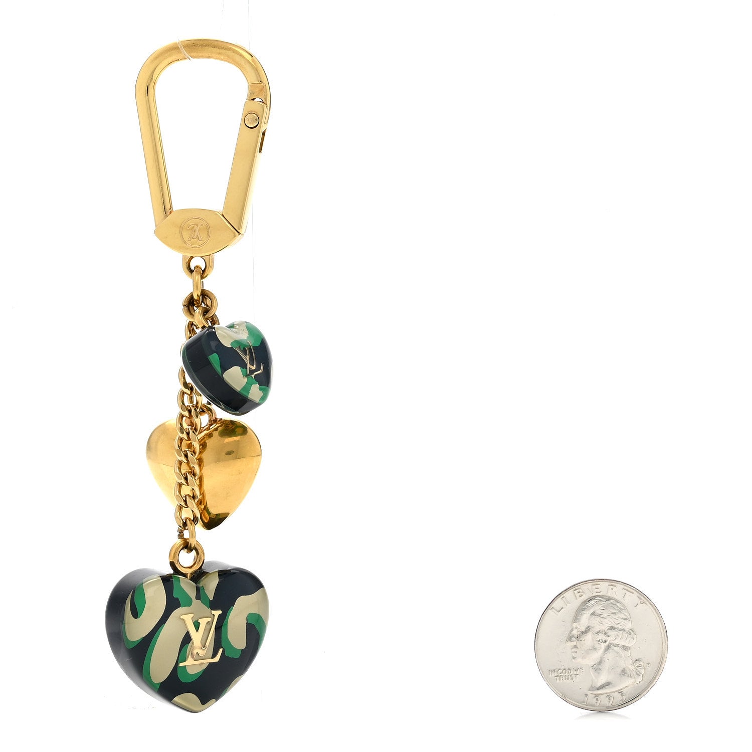 Louis Vuitton Leopard Heart Bag Charm Key Holder Blue Infini 2 of 4