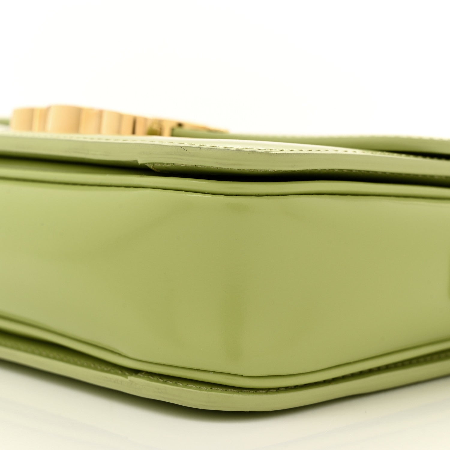Celine Shiny Calfskin Teen Triomphe Almond Green 10 of 11