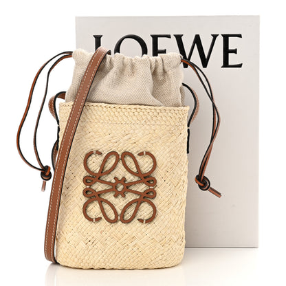 Loewe Calfskin Raffia Paulas Ibiza Square Bucket Bag Natural Tan 11 of 11