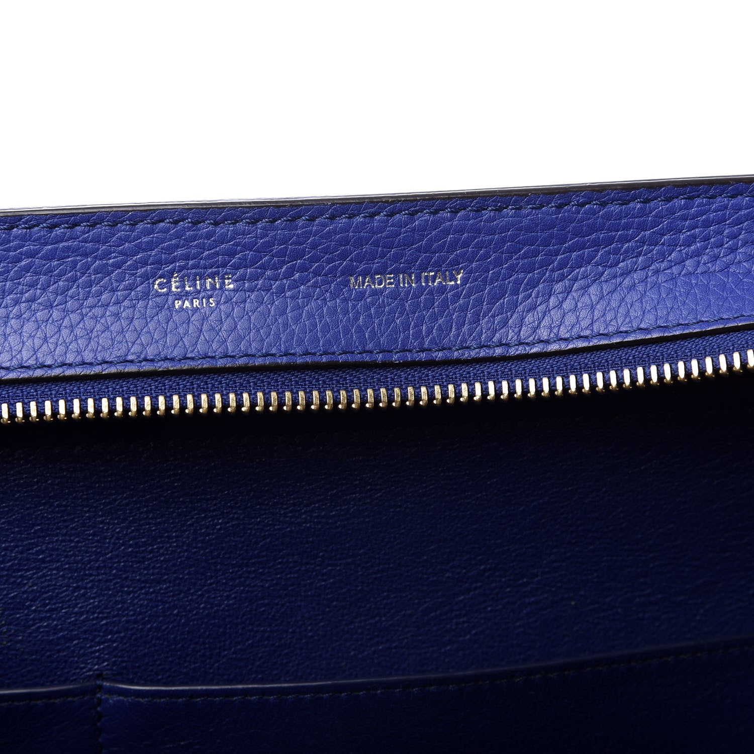 Celine Drummed Calfskin Suede Medium Trapeze Indigo 8 of 13