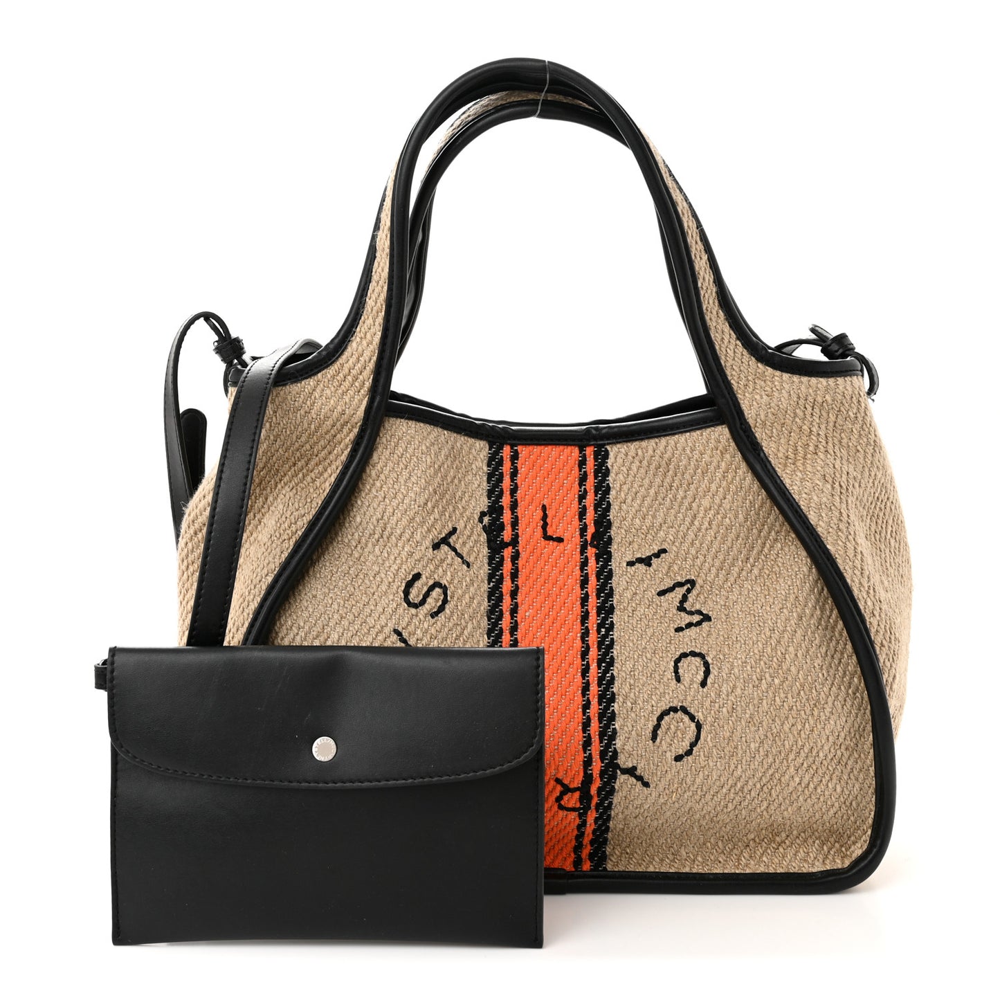 Linen Striped Mini Logo Crossbody Natural