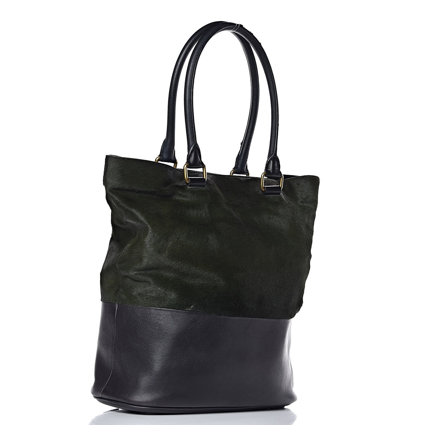 Pony Hair Racer Stripe Tote Green