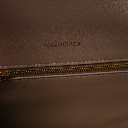 Balenciaga Shiny Box Calfskin Small Hourglass Top Handle Bag Sand 6 of 9