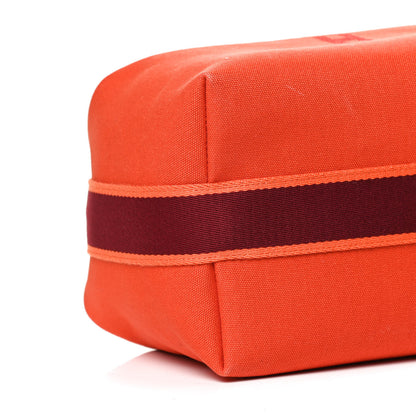 Hermes Canvas Large Bride-A-Brac Pouch Orange Feu Burgundy 9 of 11